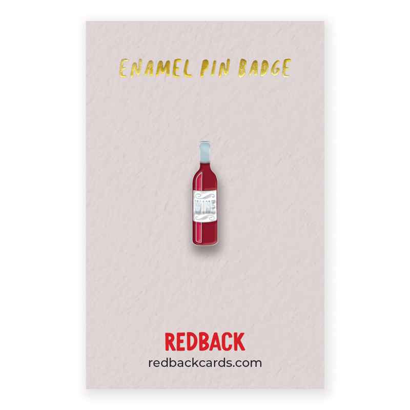 Wine Bottle Enamel Badge